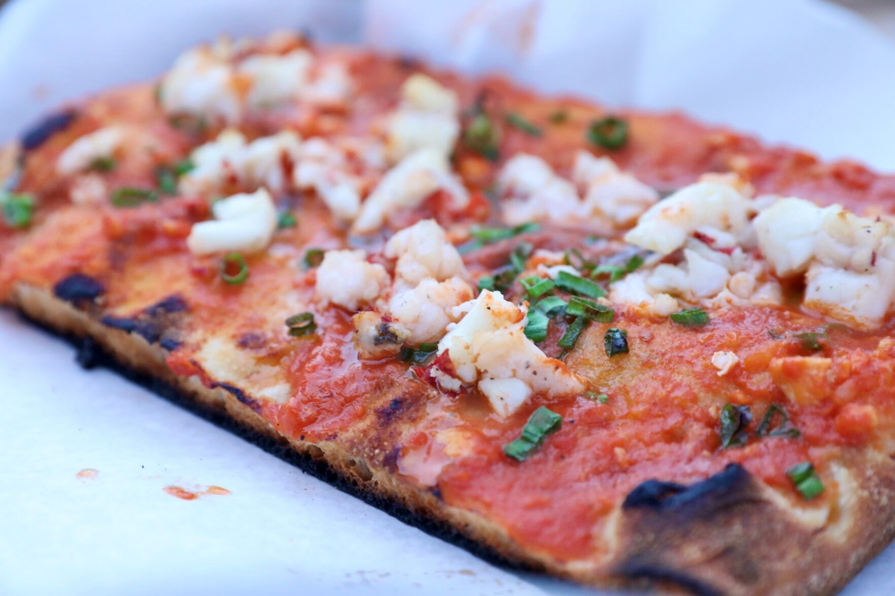 Spicy lobster pizza at Antico Roma Pizza.